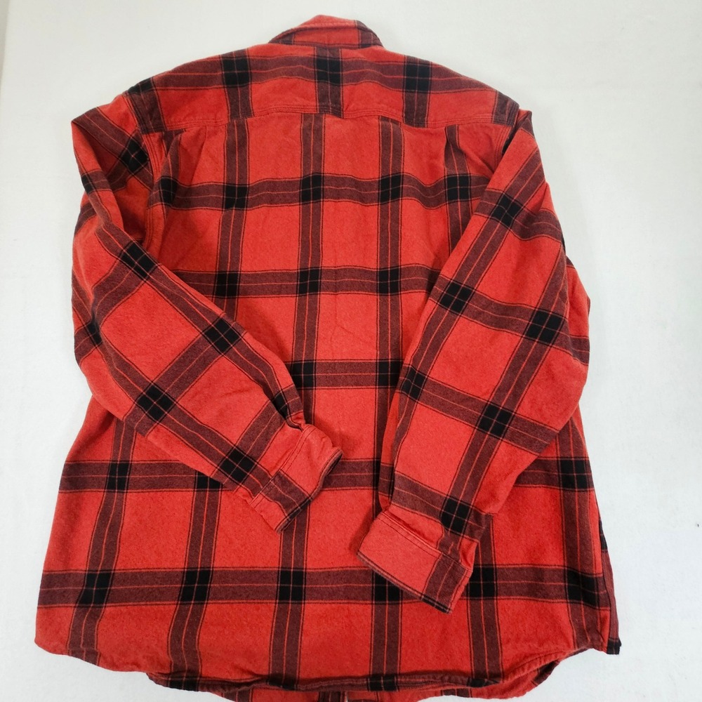 Carhartt Mens XL Loose Fit Flannel Shirt Red Black TW4451-M Cotton Workwear - Picture 8 of 11